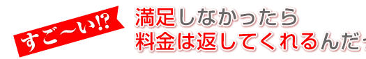 満足しなかったら料金は返してくれるんだって！